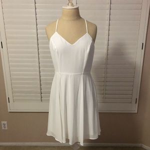 Express white dress fit and flare